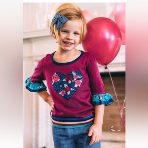 Wildflowers clothing Happy go Lucky Key To My Heart Sweater 
size 8 NWOT